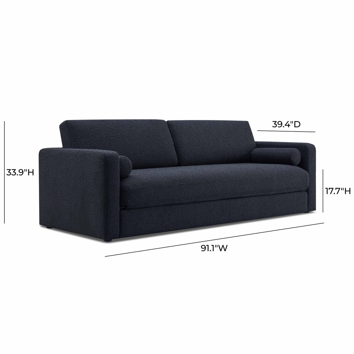 Ryan Black Boucle Sleeper Sofa by TOV Furniture – photo 9 of 10