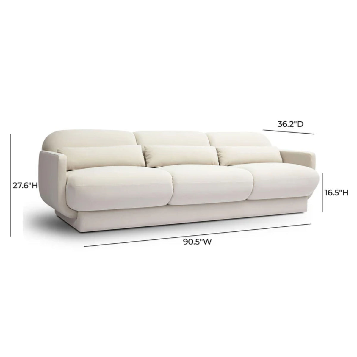 Azalea Cream Performance Velvet Sofa by TOV Furniture – photo 6 of 7