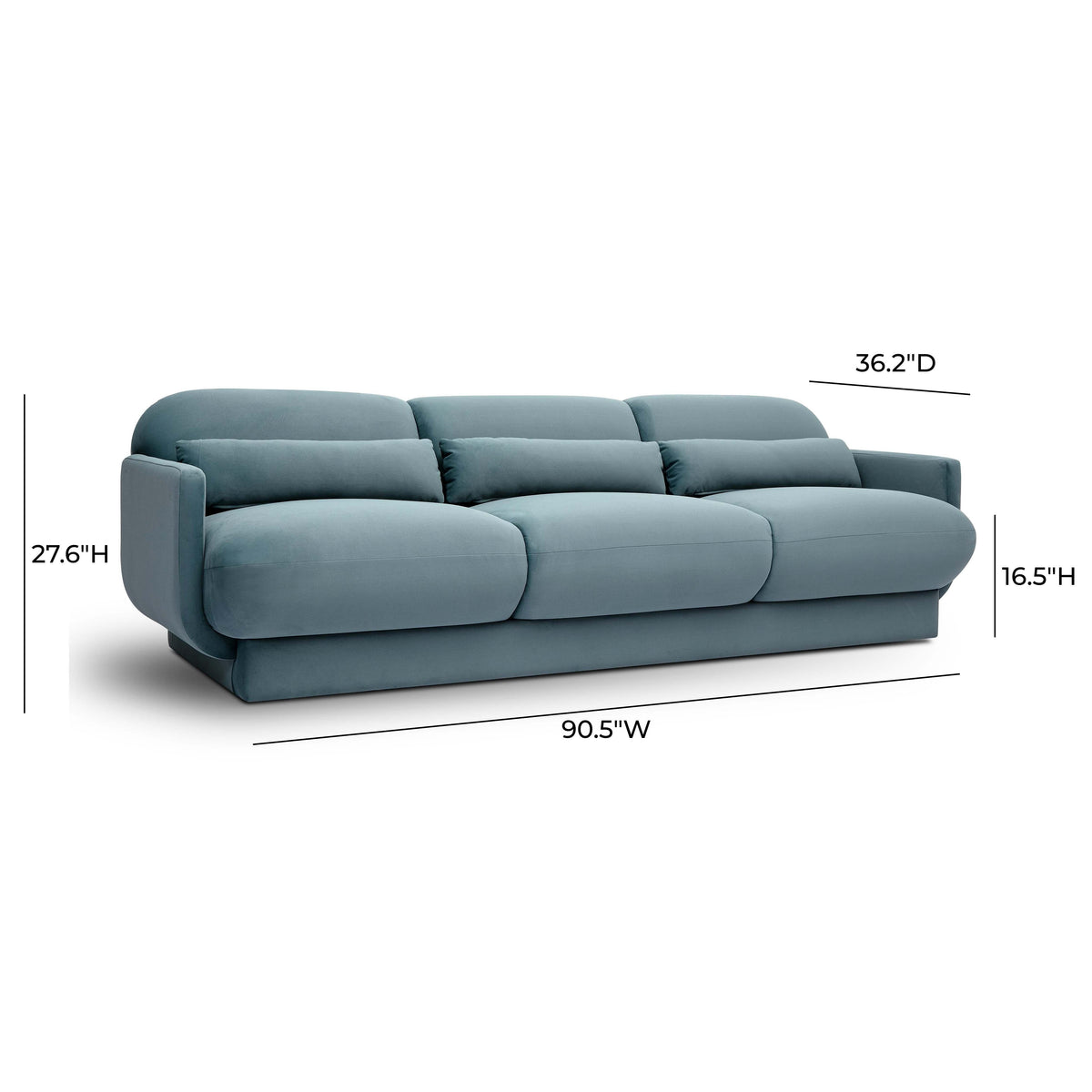 Azalea Powder Blue Performance Velvet Sofa by TOV Furniture – photo 6 of 7