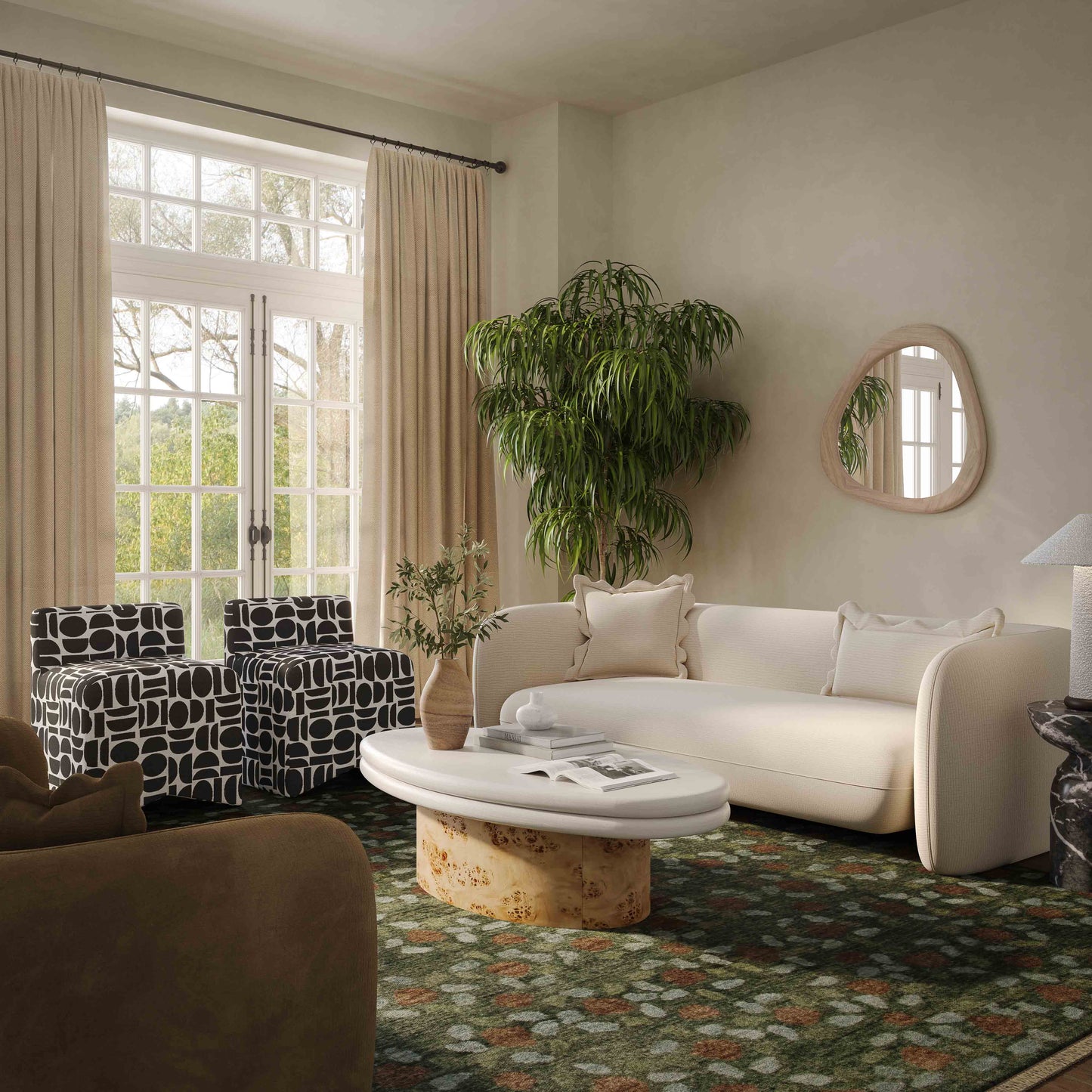 Lou 71.5" Sandstone Textured Performance Fabric Loveseat Sandstone by Tov Furniture