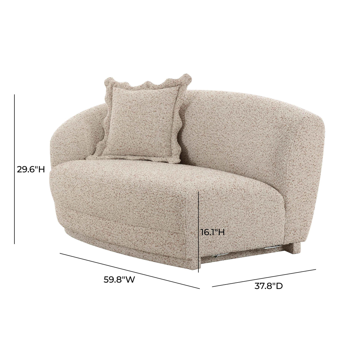Marion Two-Tone Textured Performance Boucle Loveseat - LAF by TOV Furniture – photo 6 of 6