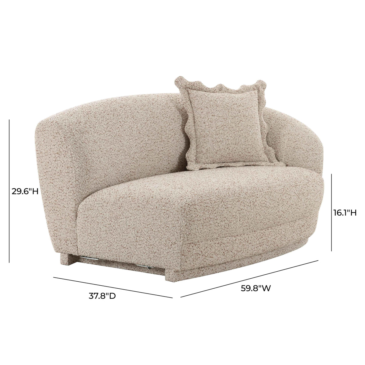 Marion Two-Tone Textured Performance Boucle Loveseat - RAF by TOV Furniture – photo 6 of 6