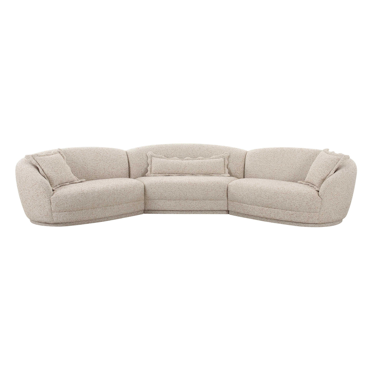 Marion 3-Piece Two-Tone Textured Performance Boucle Sectional by TOV Furniture – photo 3 of 6
