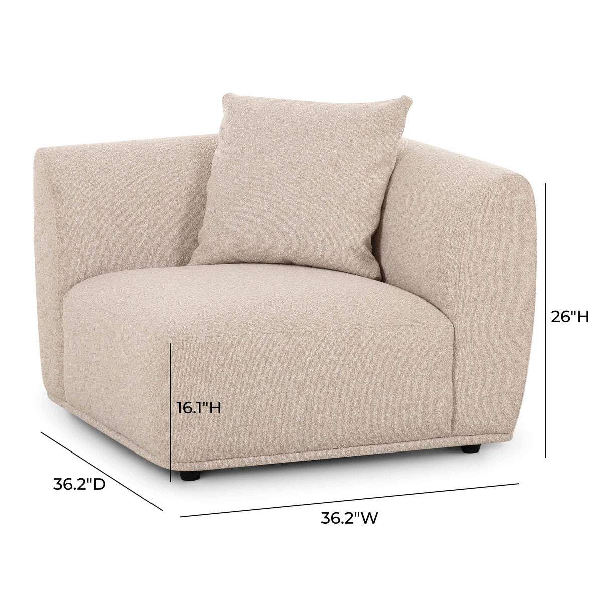 Sylvie Cream Performance Boucle Corner Chair by TOV Furniture – photo 5 of 6