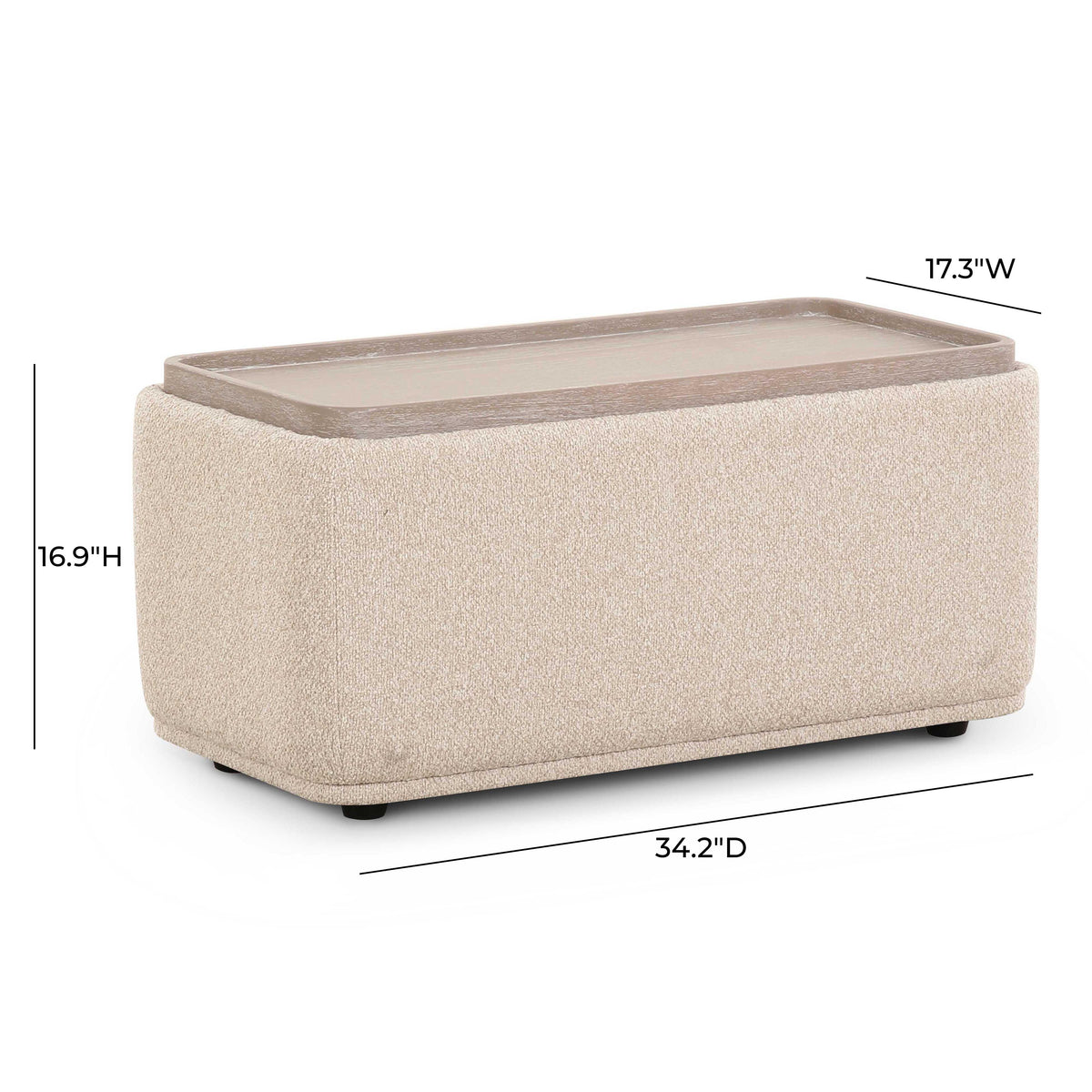 Sylvie Cream Performance Boucle Ottoman Table by TOV Furniture – photo 5 of 6