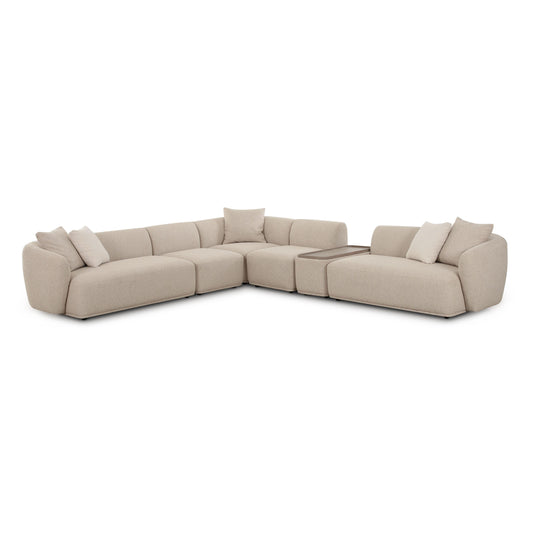 Sylvie 6 Piece Cream Boucle Large Sectional by TOV L69098 Sec1