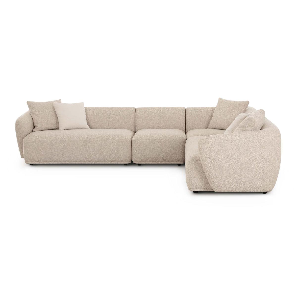 Sylvie 4-Piece Cream Performance Boucle Sectional by TOV Furniture – photo 3 of 7