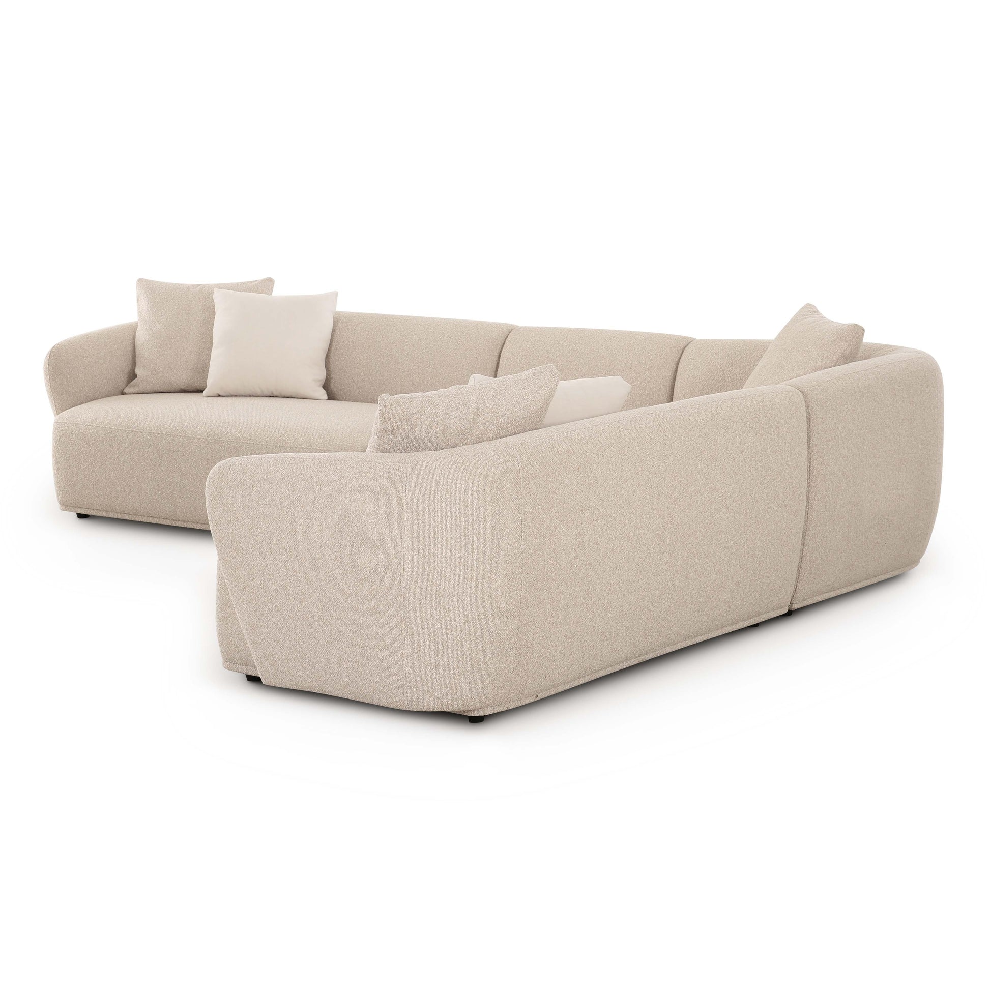 Sylvie 4 Piece Cream Boucle Sectional by TOV L69098 Sec2