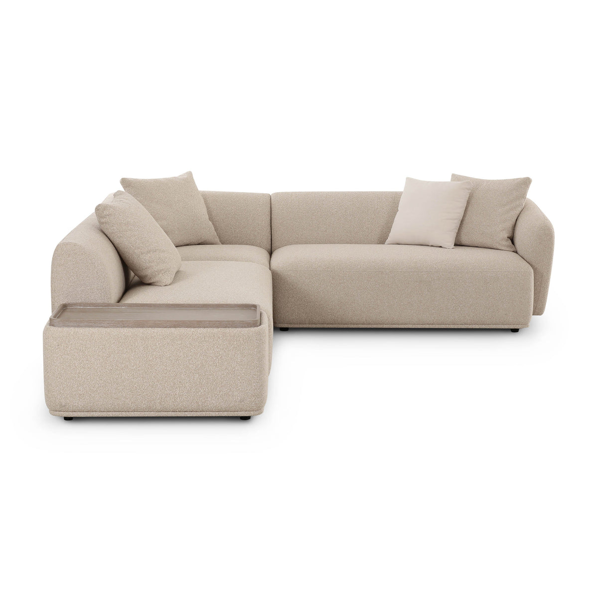 Sylvie Cream Performance Boucle 4-Piece Left Chaise Sectional by TOV Furniture – photo 3 of 7