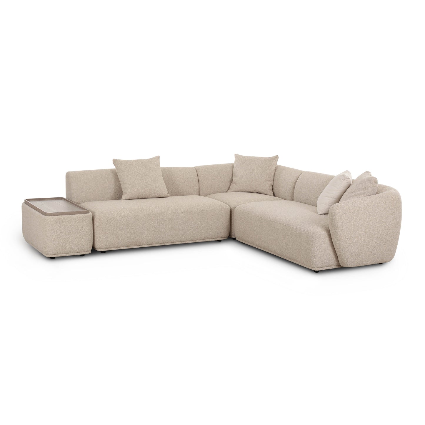 Sylvie 4 Piece Cream Boucle Chaise Sectional by TOV L69099 Laf