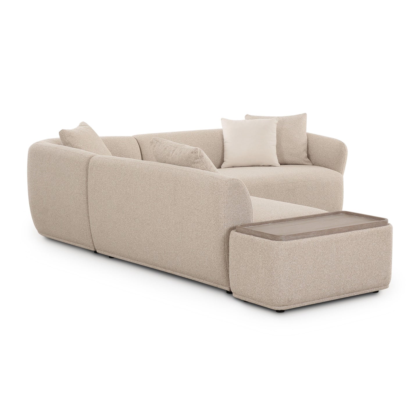 Sylvie 4 Piece Cream Boucle Chaise Sectional by TOV L69099 Raf
