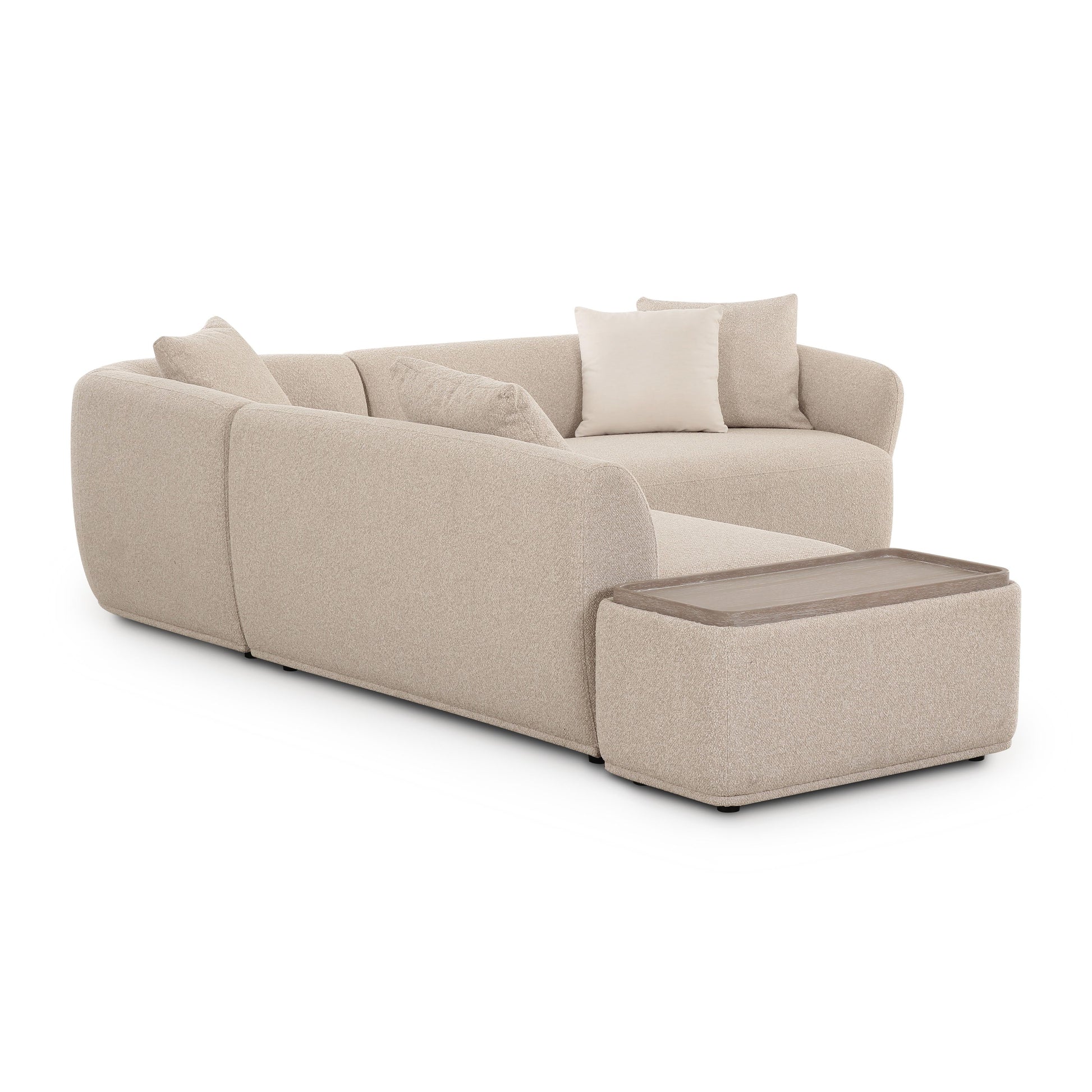 Sylvie 4 Piece Cream Boucle Chaise Sectional by TOV L69099 Laf