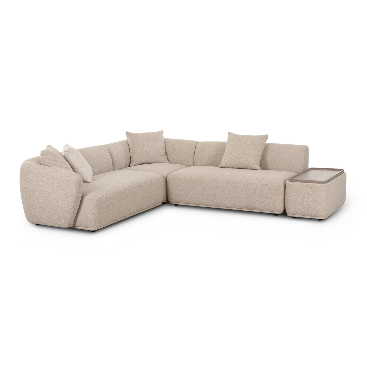 Sylvie Cream Performance Boucle 4-Piece Right Chaise Sectional by TOV Furniture – photo 1 of 7