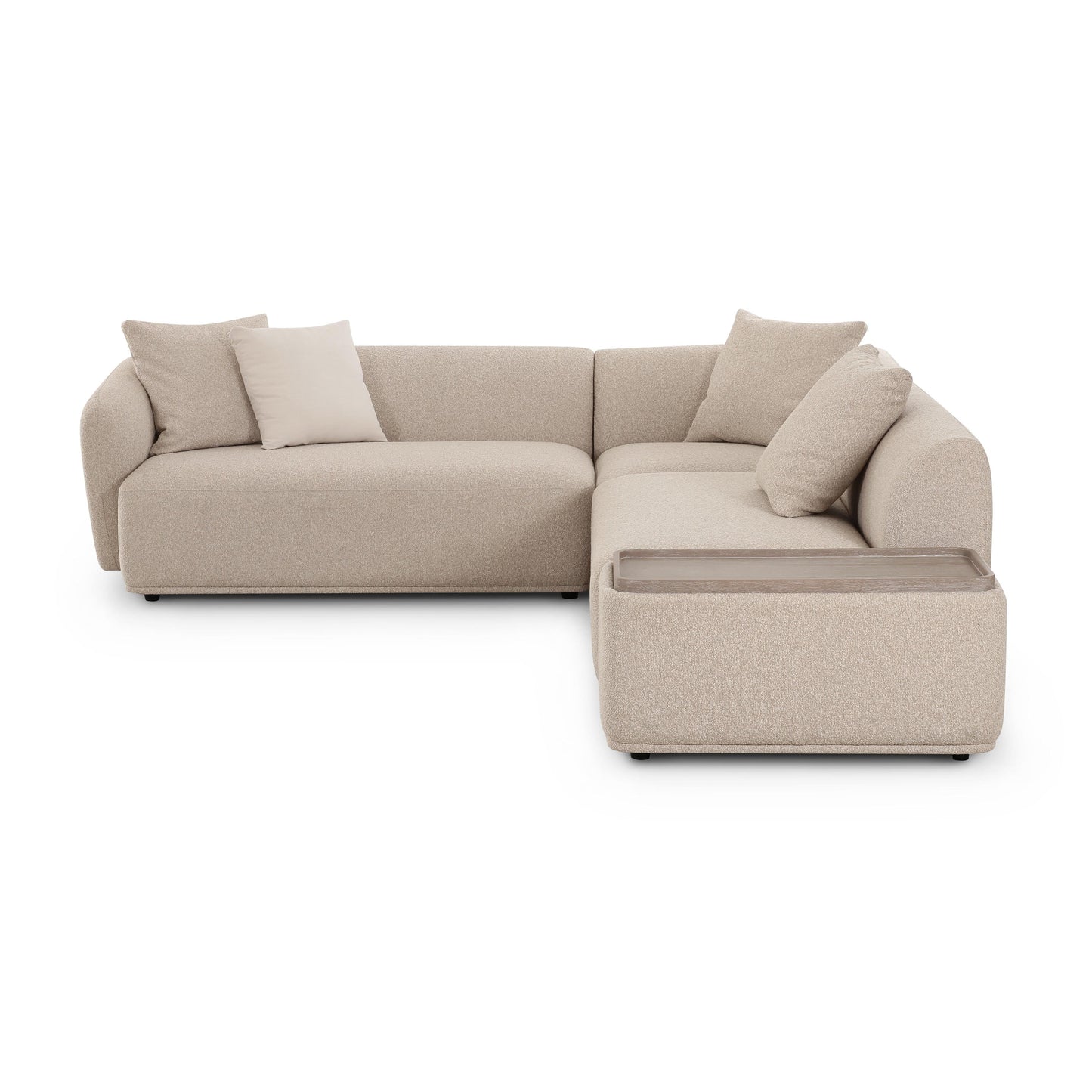 Sylvie 4 Piece Cream Boucle Chaise Sectional by TOV L69099 Raf