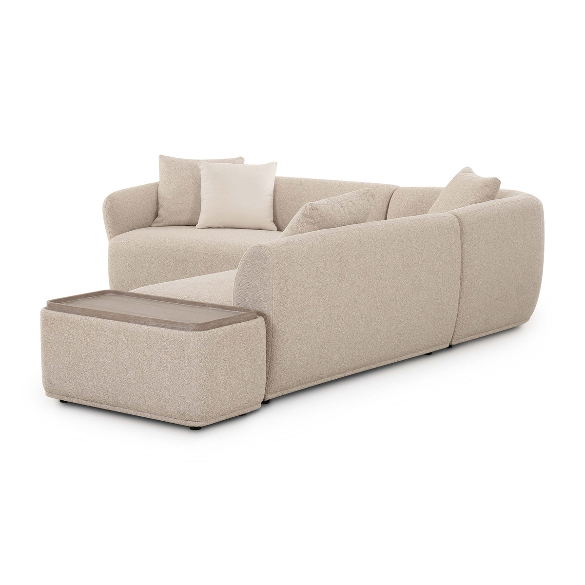 Sylvie Cream Performance Boucle 4-Piece Right Chaise Sectional by TOV Furniture – photo 4 of 7
