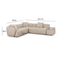 Sylvie 4 Piece Cream Boucle Chaise Sectional by TOV L69099 Raf