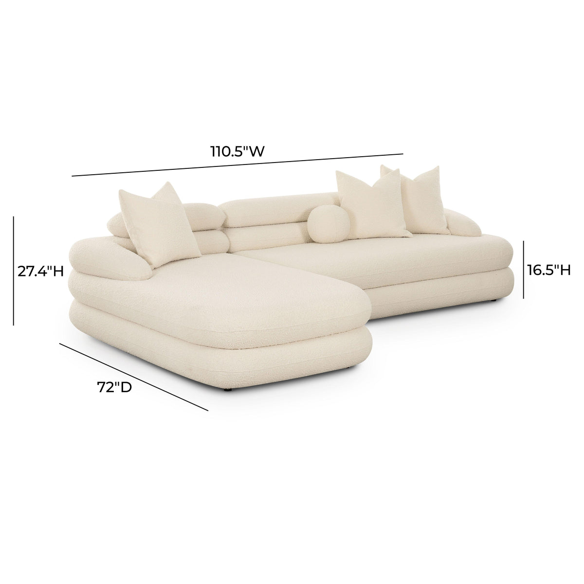 Lulu Cream Performance Boucle Modular LAF Sectional by TOV Furniture – photo 6 of 6