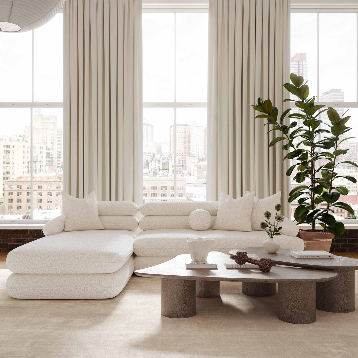 Lulu Cream Performance Boucle Modular LAF Sectional by TOV Furniture – photo 2 of 6