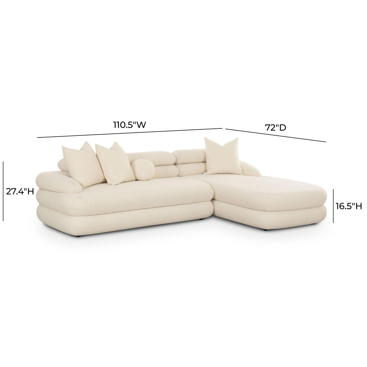 Lulu Cream Performance Boucle Modular RAF Sectional by TOV Furniture – photo 6 of 6