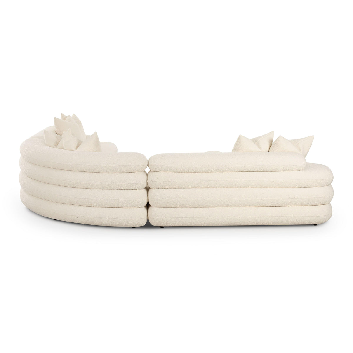 Lulu 3-Piece Cream Performance Boucle Modular Curved L-Sectional by TOV Furniture – photo 4 of 6