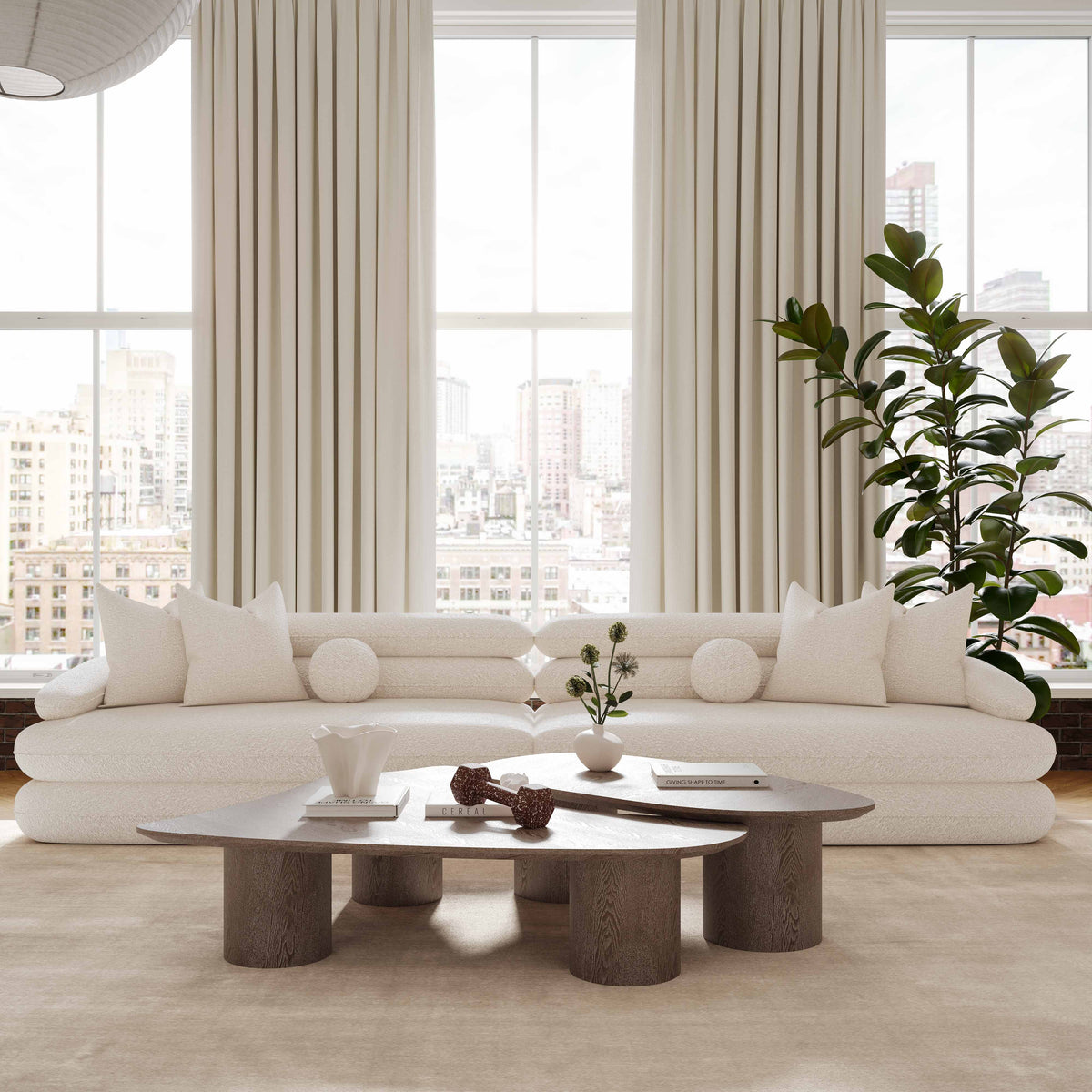 Lulu 141" Cream Performance Boucle Sofa by TOV Furniture – photo 2 of 6