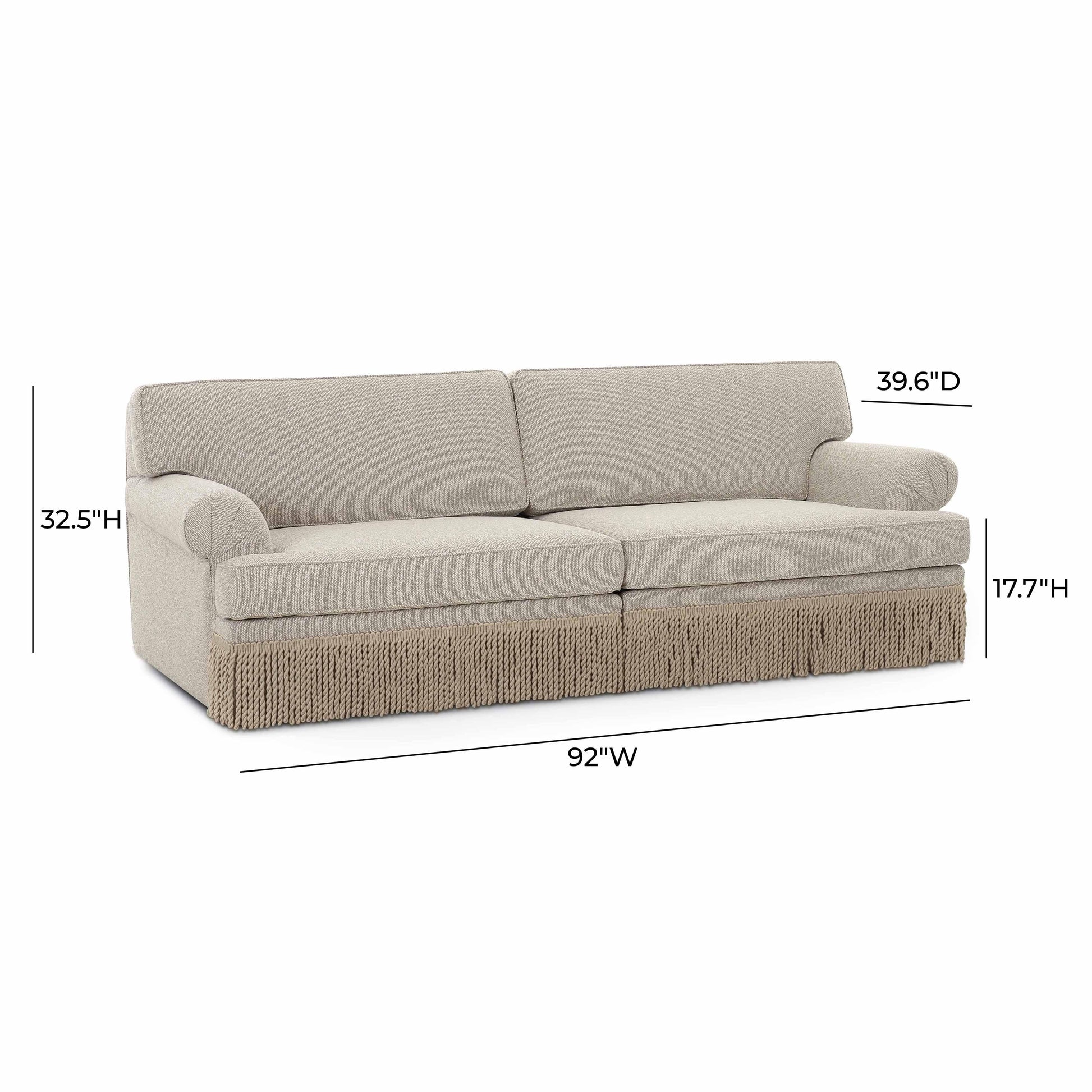 Yvette 92 Warm Grey Boucle Sofa by TOV L69138