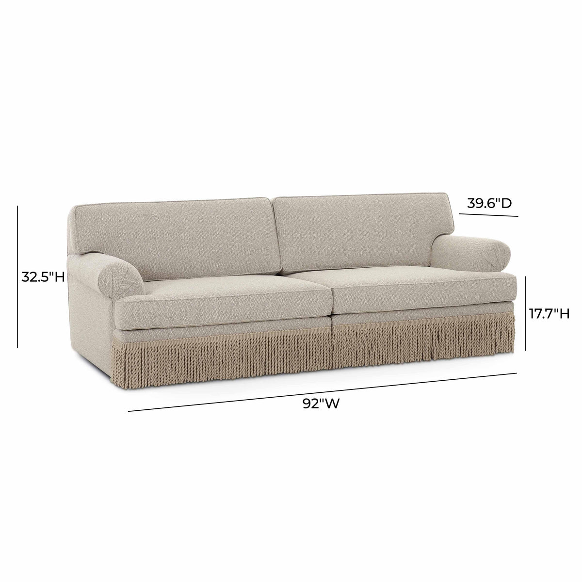 Yvette 92" Warm Grey Performance Boucle Sofa by TOV Furniture – photo 7 of 8