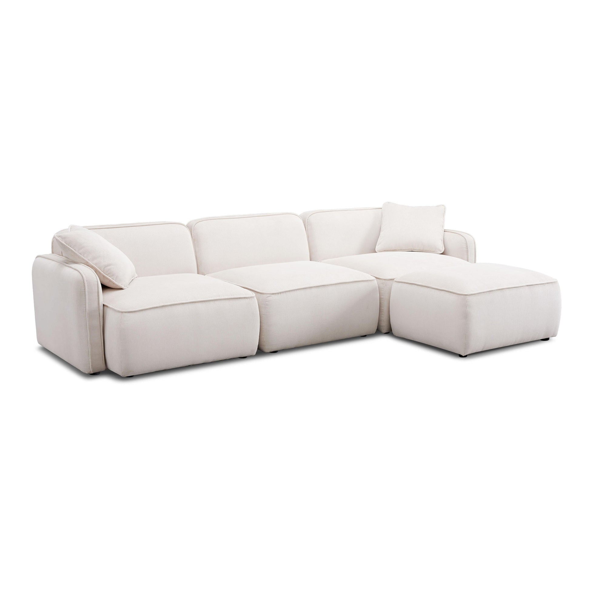 Travie 4 Piece Performance Corduroy Velvet Modular Sectional by TOV L69183