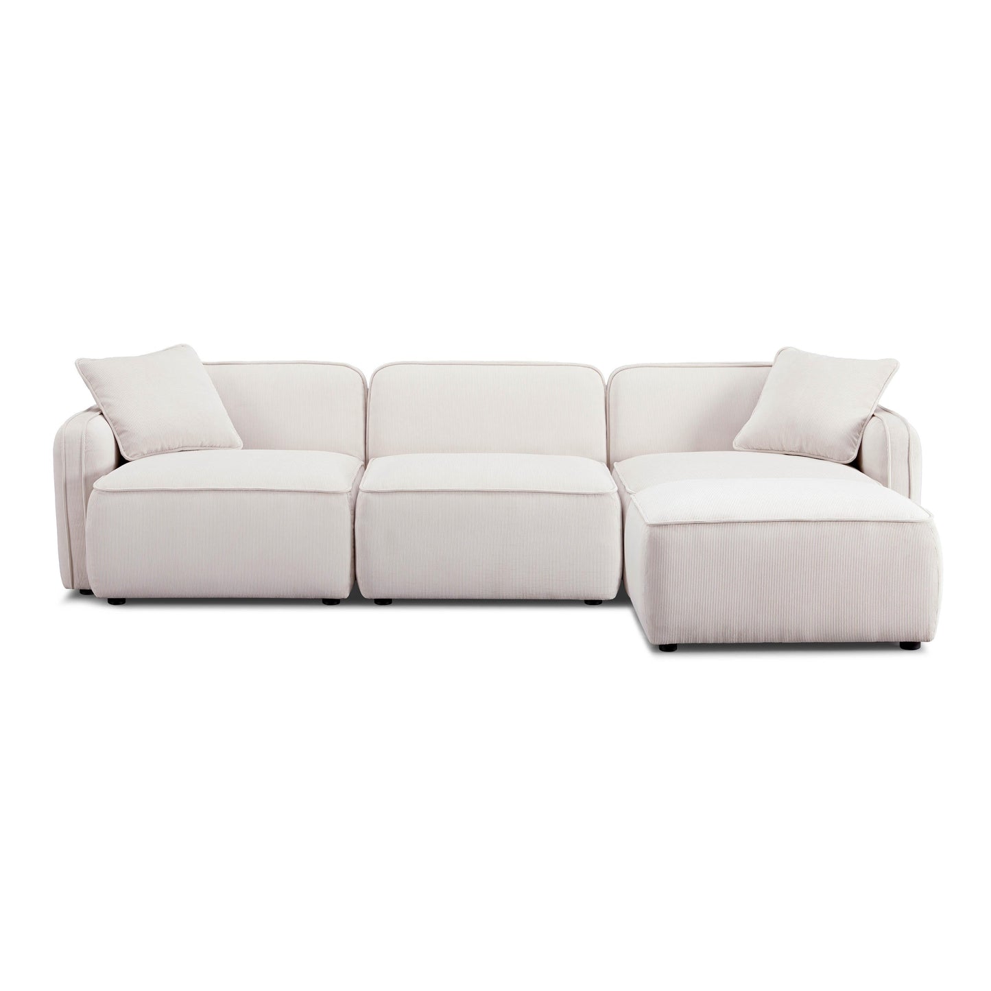 Travie 4 Piece Performance Corduroy Velvet Modular Sectional by TOV L69183