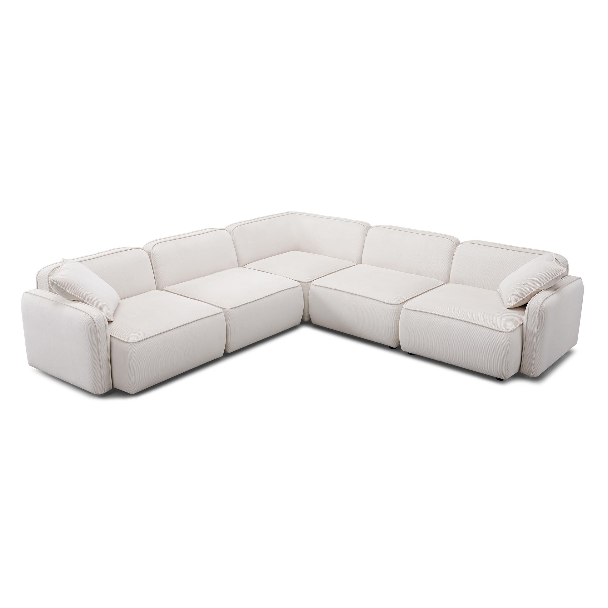 Travie 5 Piece Performance Corduroy Velvet Modular L Sectional by TOV L69174