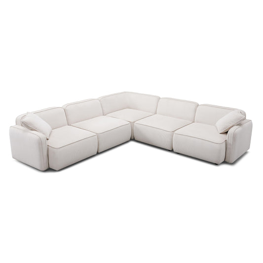 Travie 5 Piece Performance Corduroy Velvet Modular L Sectional by TOV L69174