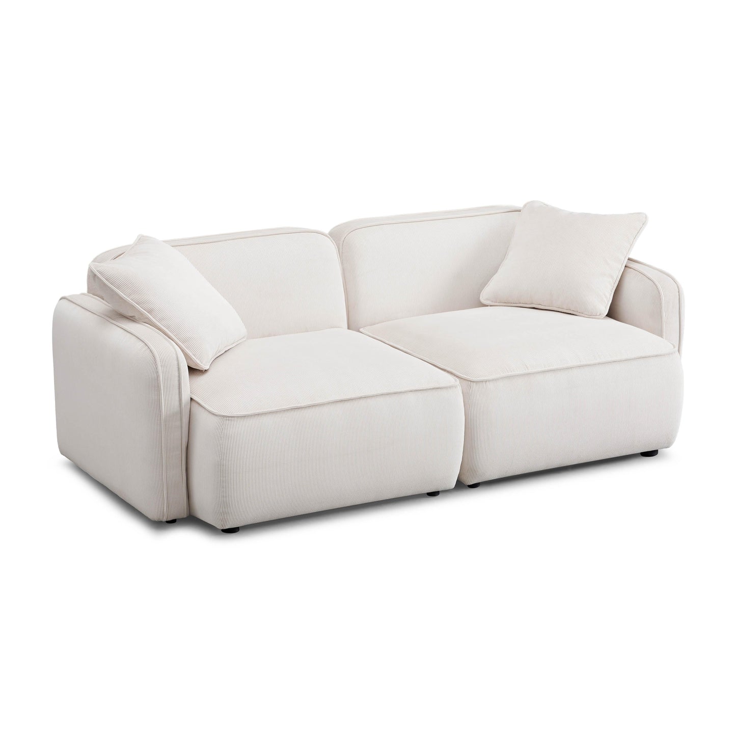 Travie 78 Performance Corduroy Velvet Modular Loveseat by TOV L69177