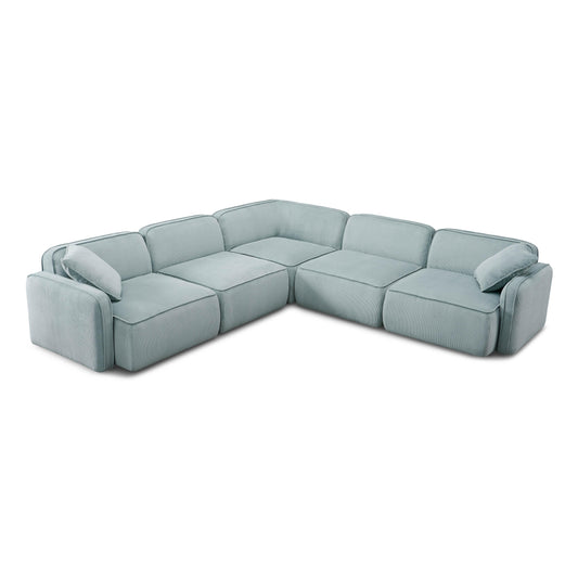 Travie 5 Piece Performance Corduroy Velvet Modular L Sectional by TOV L69184