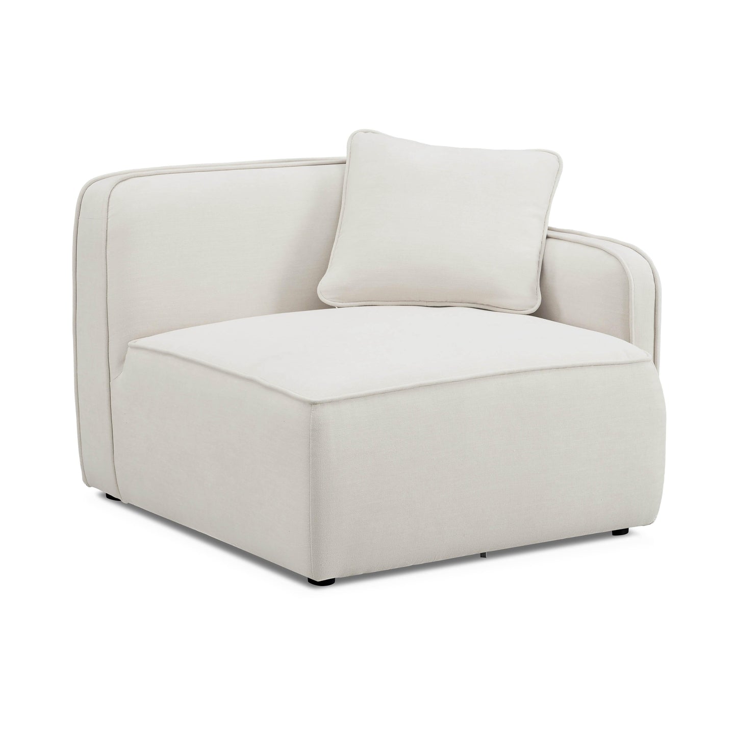 Travie Sand Upcycled Linen Raf Corner Chair by TOV L69201