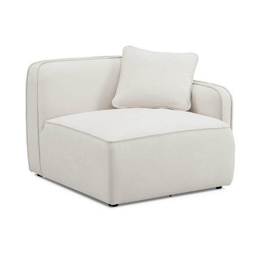 Travie Sand Upcycled Linen Raf Corner Chair by TOV L69201