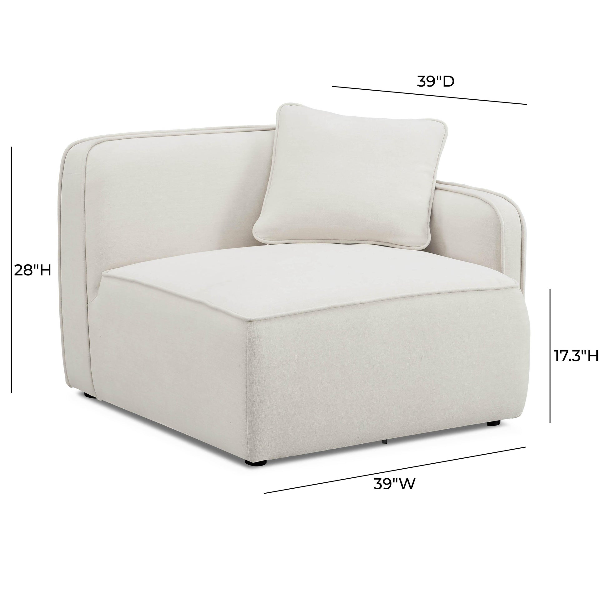 Travie Sand Upcycled Linen Raf Corner Chair by TOV L69201