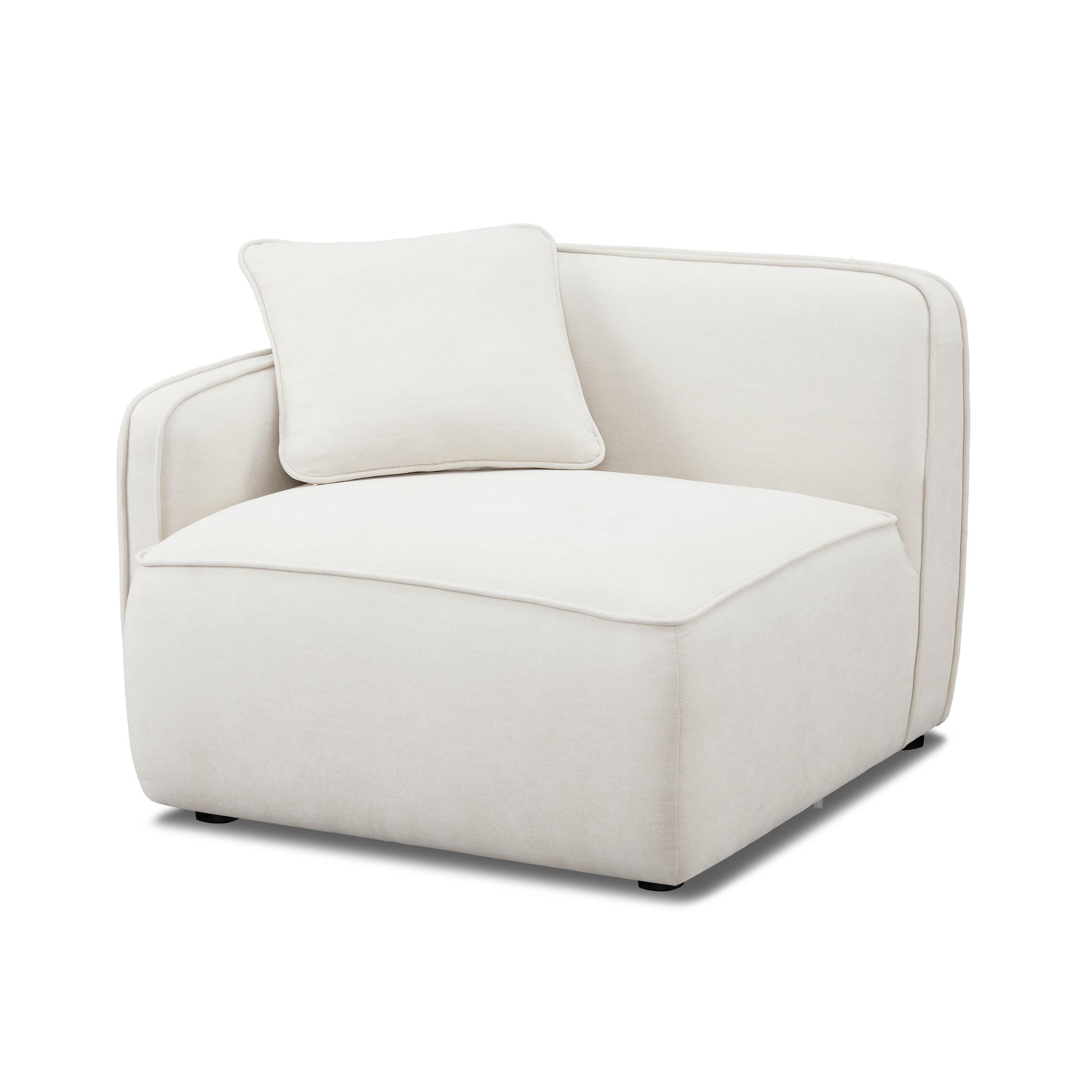 Travie Sand Upcycled Linen Laf Corner Chair by TOV L69202