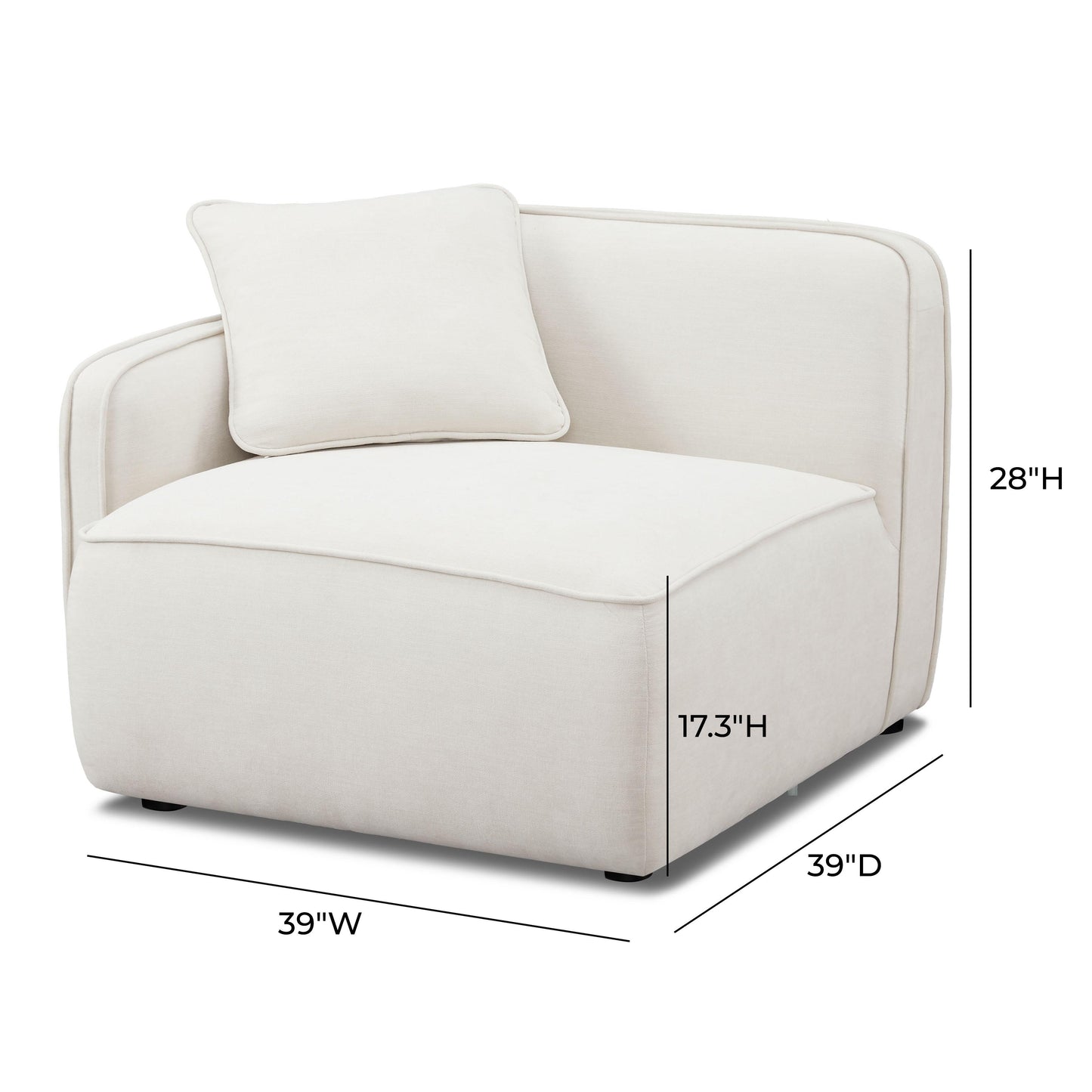 Travie Sand Upcycled Linen Laf Corner Chair by TOV L69202