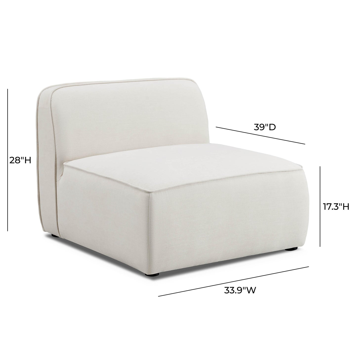 Travie Sand Upcycled Linen Armless Chair by TOV L69203