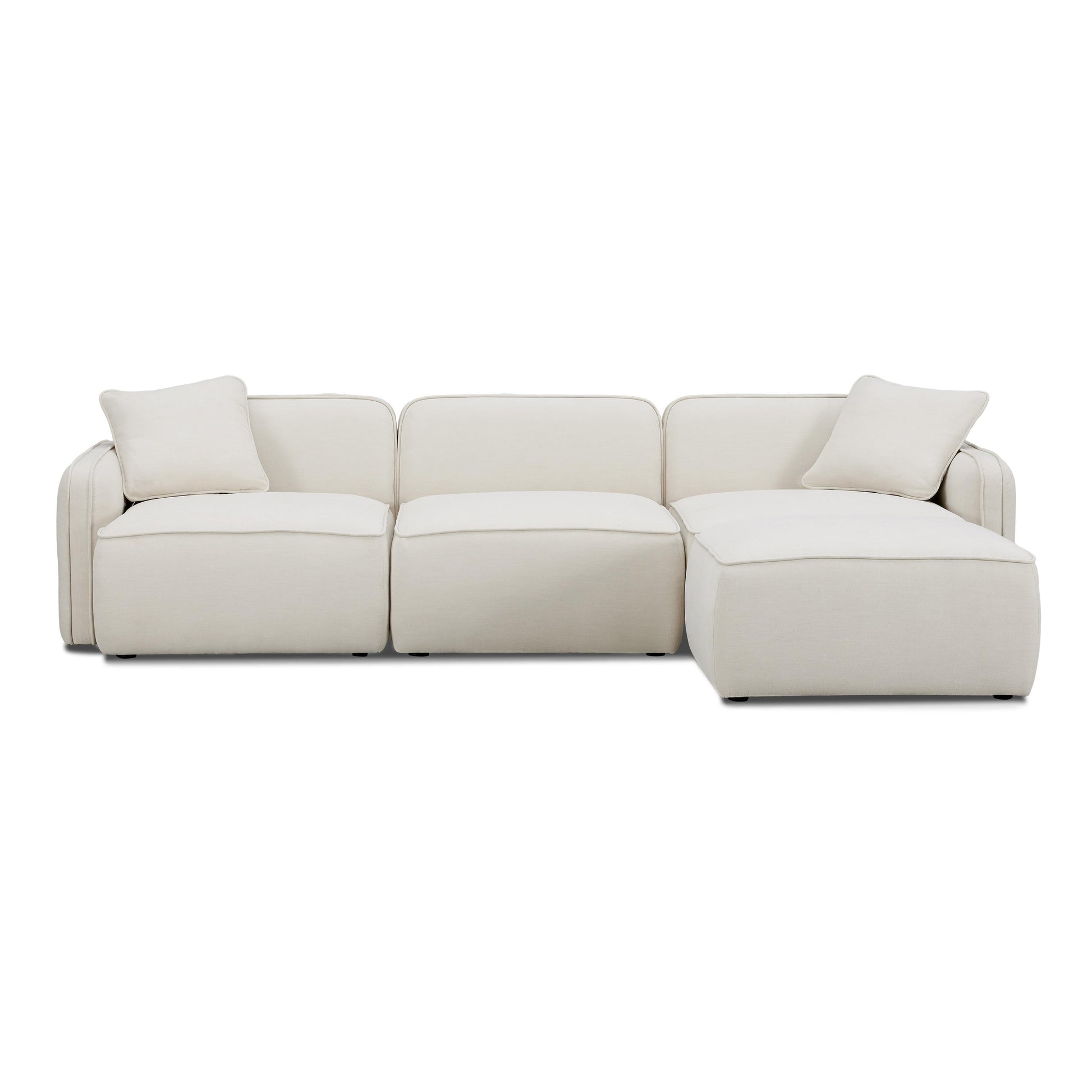 Travie 4 Piece Sand Upcycled Linen Modular Sectional by TOV L69206