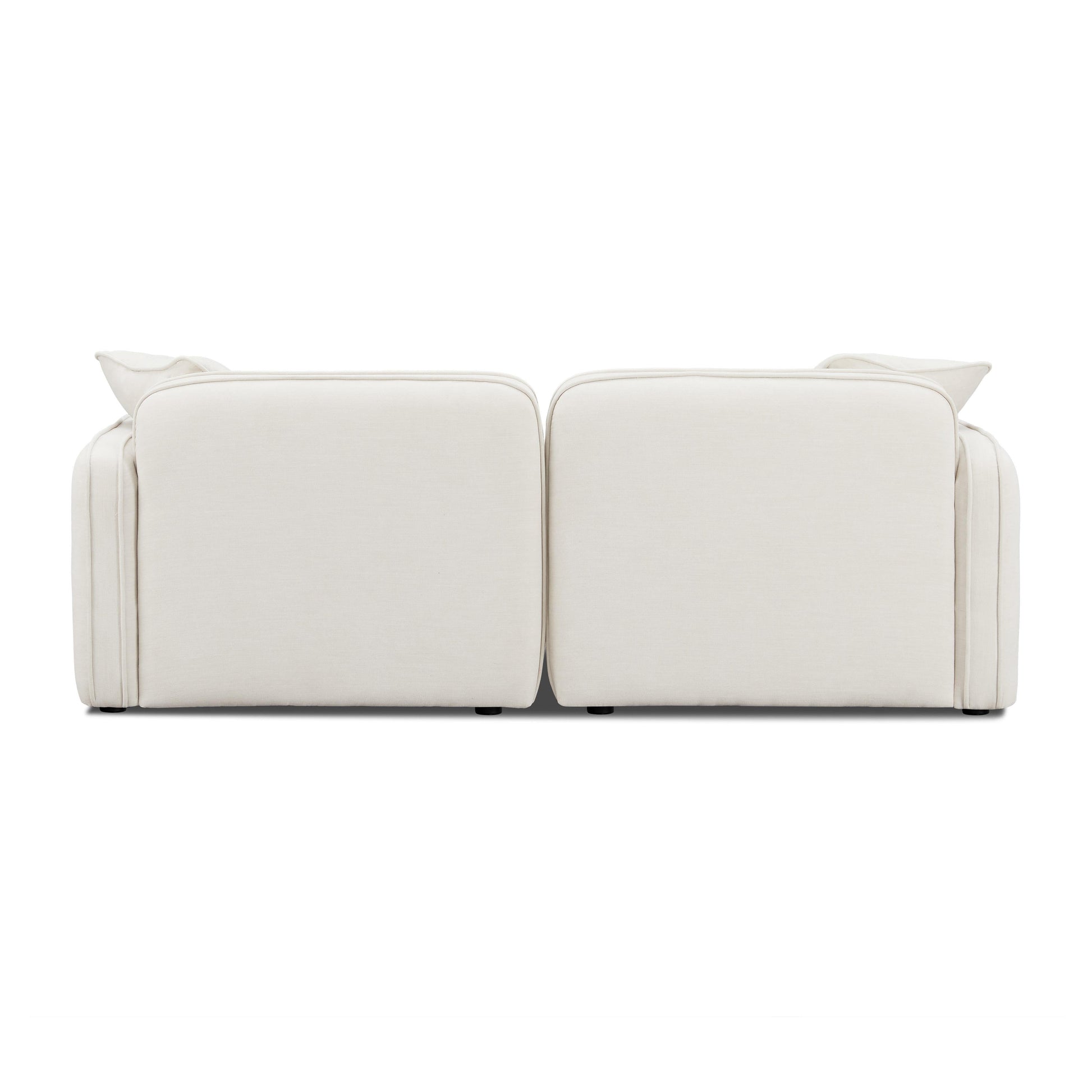 Travie Sand Upcycled Linen Modular Loveseat by TOV L69210