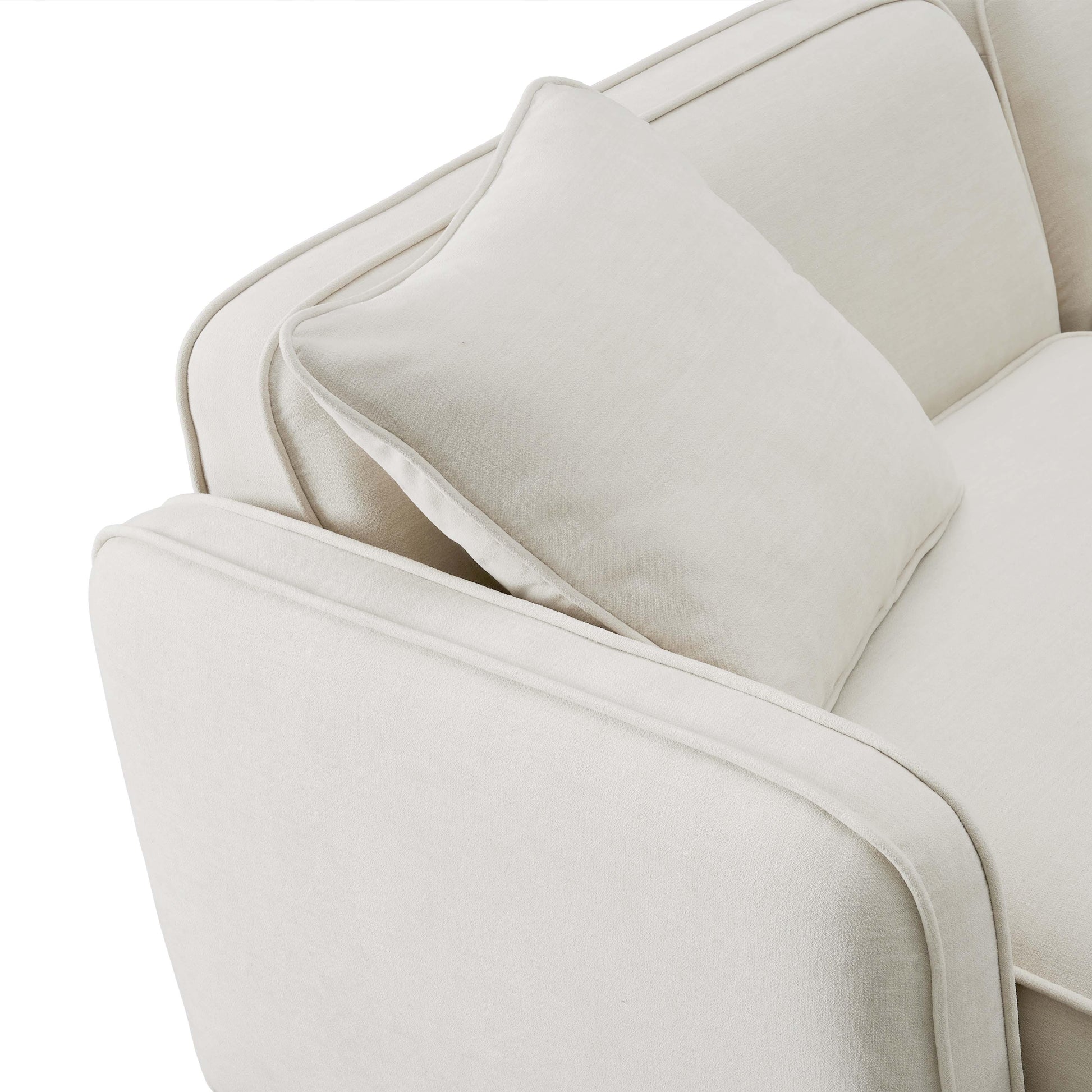 Travie Sand Upcycled Linen Modular Loveseat by TOV L69210