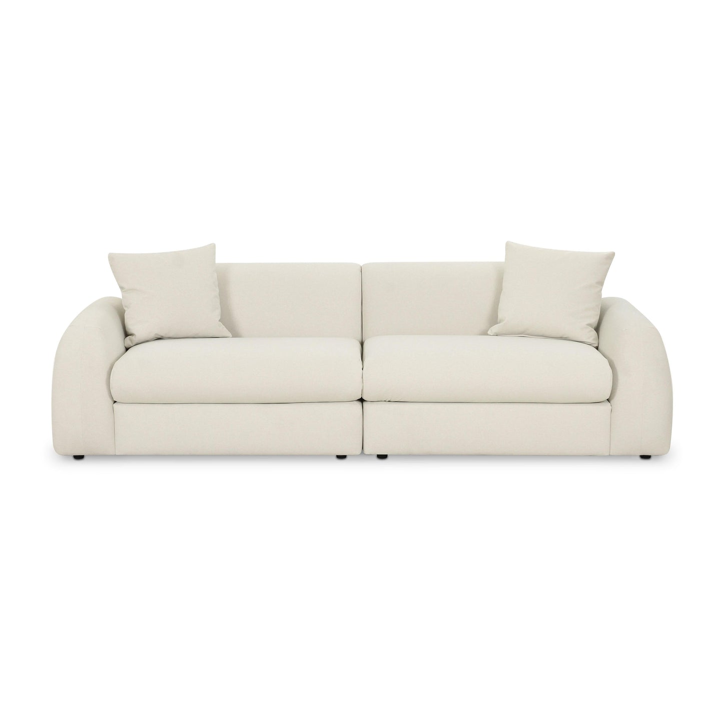 Kourtney 100" Cream Performance Faux Mohair Sofa Cream by Tov Furniture