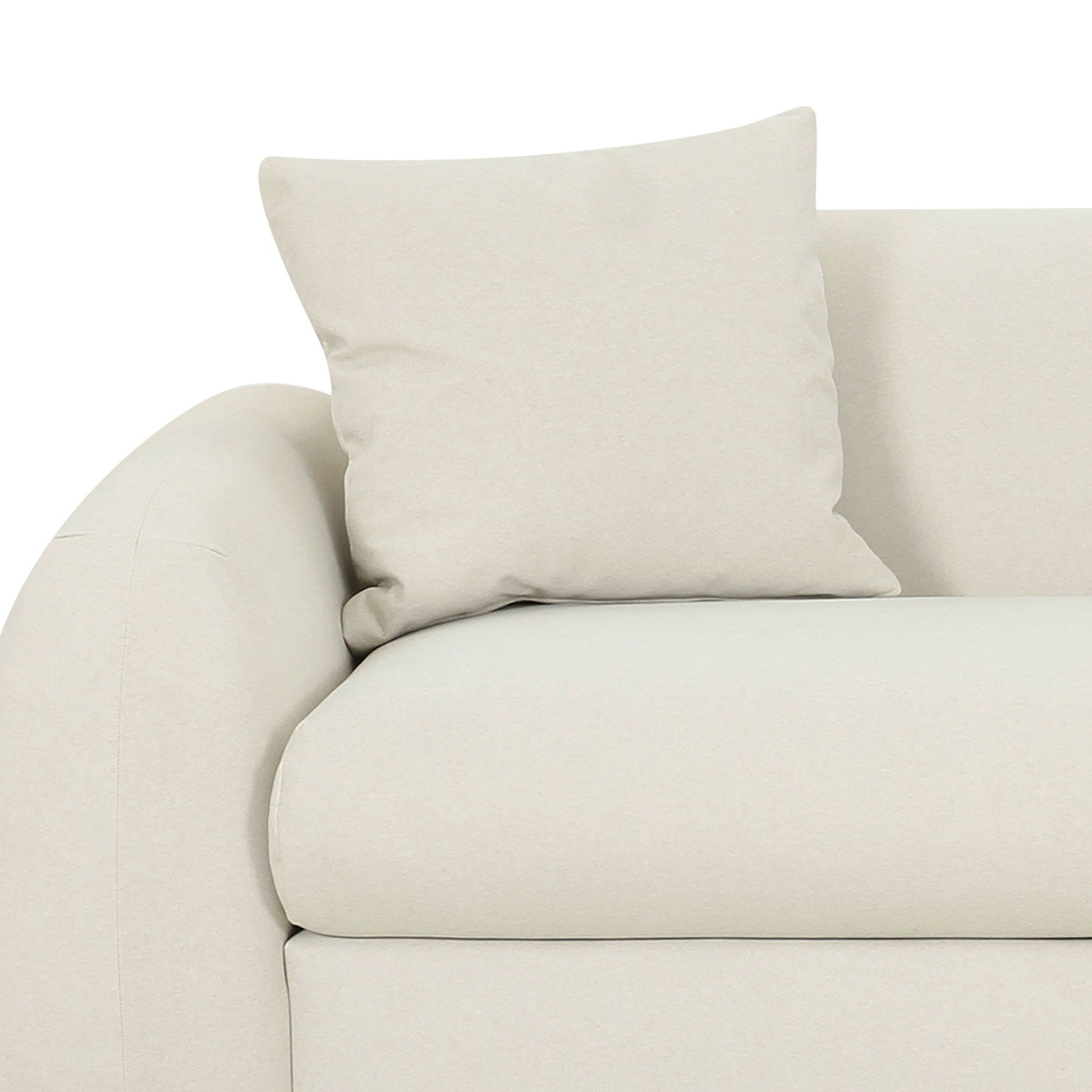 Kourtney 100" Cream Performance Faux Mohair Sofa Cream by Tov Furniture