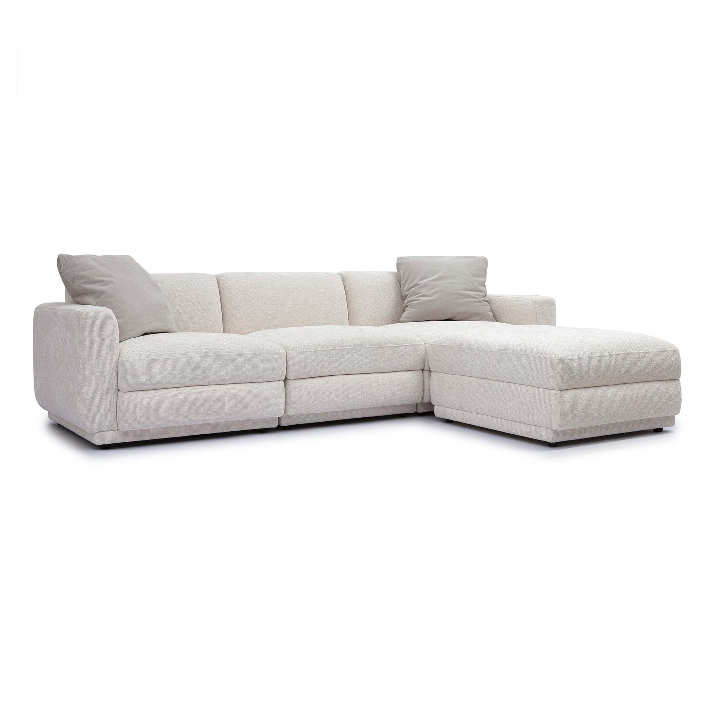 Perry 4 Piece Cream Chenille Modular Sectional by TOV L69219 Sec