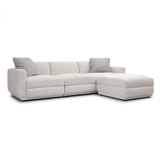 Perry 4 Piece Cream Chenille Modular Sectional by TOV L69219 Sec