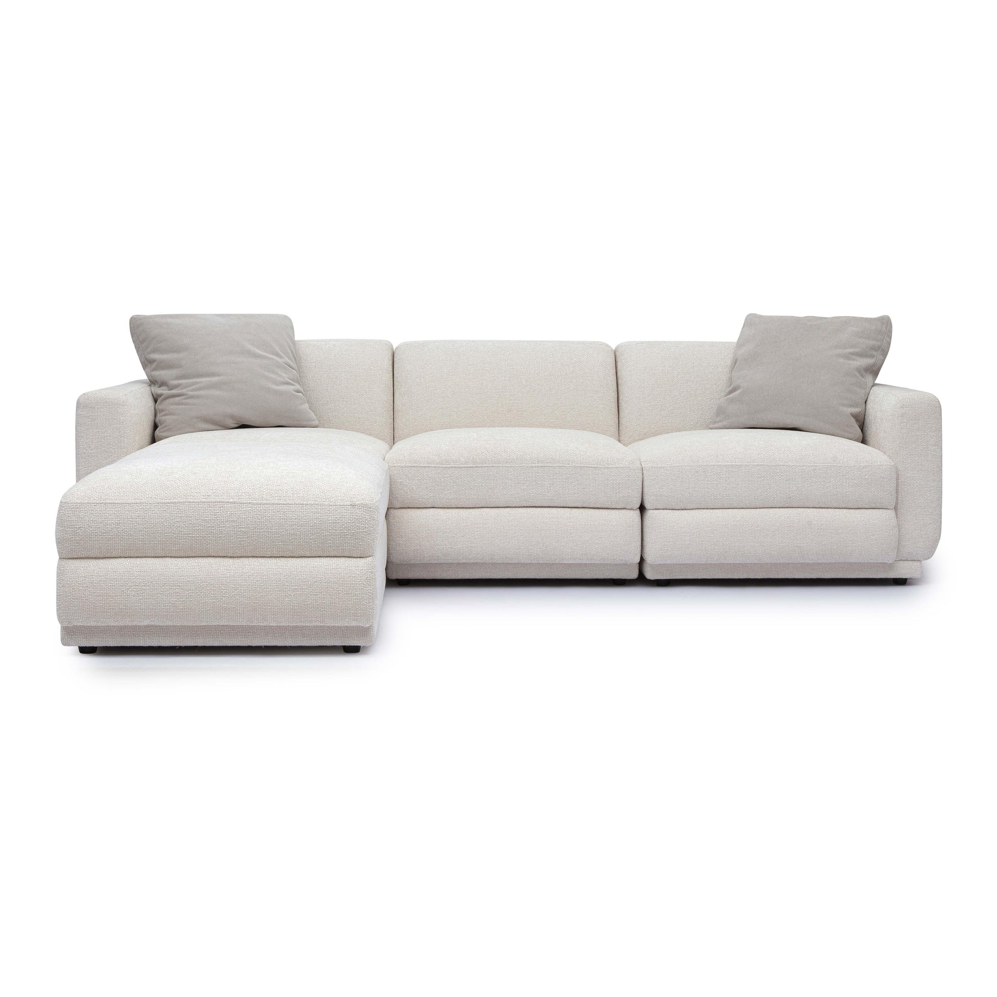Perry 4 Piece Cream Chenille Modular Sectional by TOV L69219 Sec