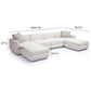 Perry 6 Piece Cream Chenille Modular U Sectional by TOV L69219 Sec1