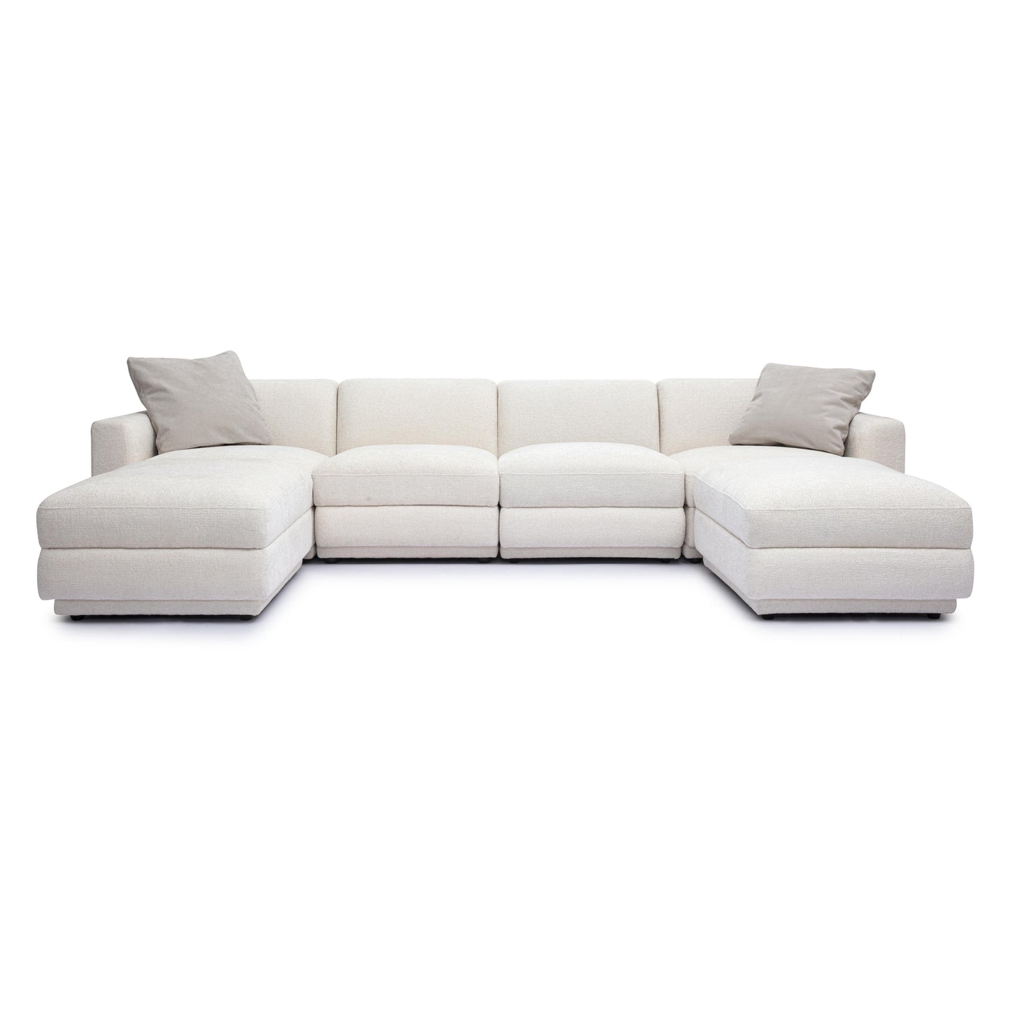 Perry 6 Piece Cream Chenille Modular U Sectional by TOV L69219 Sec1