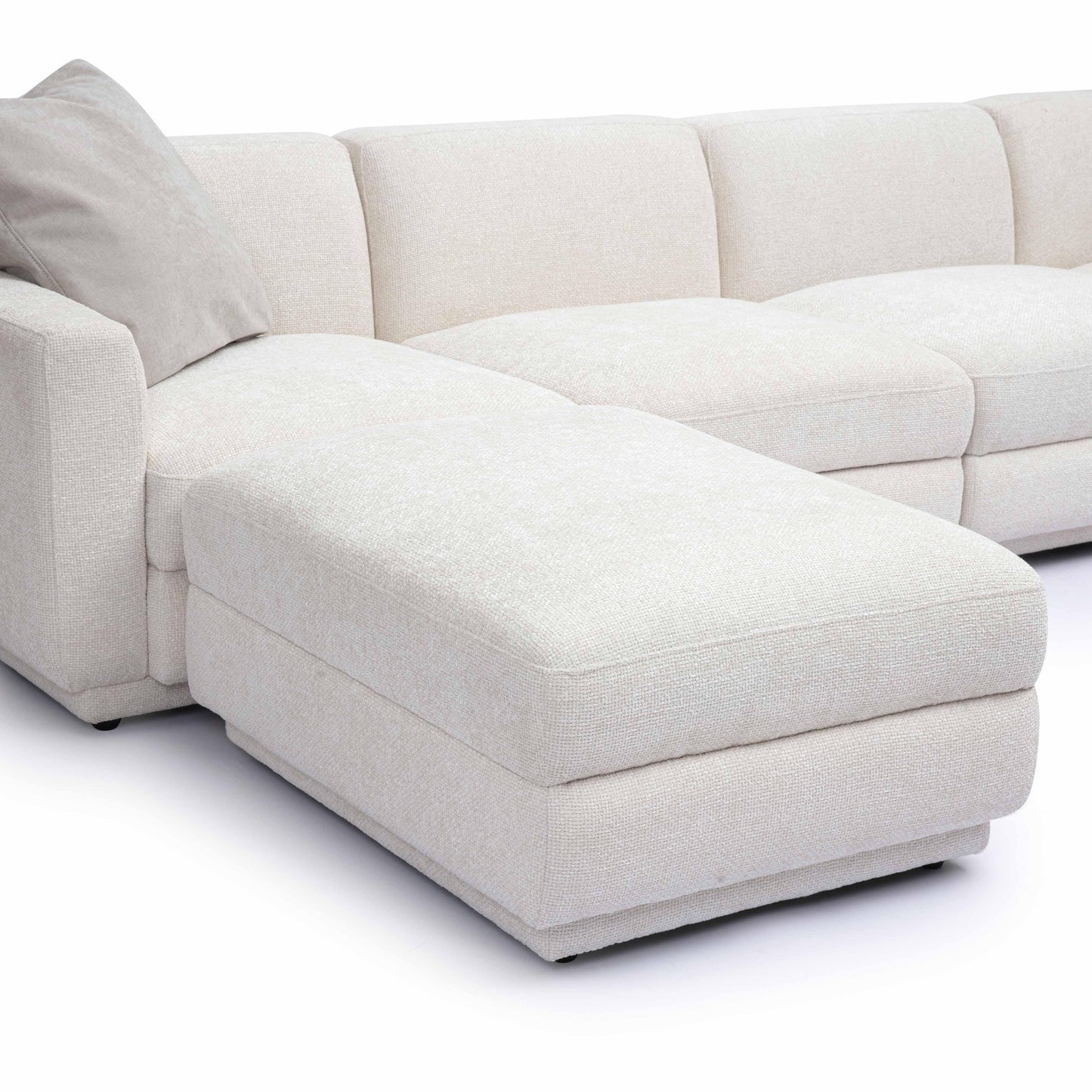 Perry 6 Piece Cream Chenille Modular U Sectional by TOV L69219 Sec1